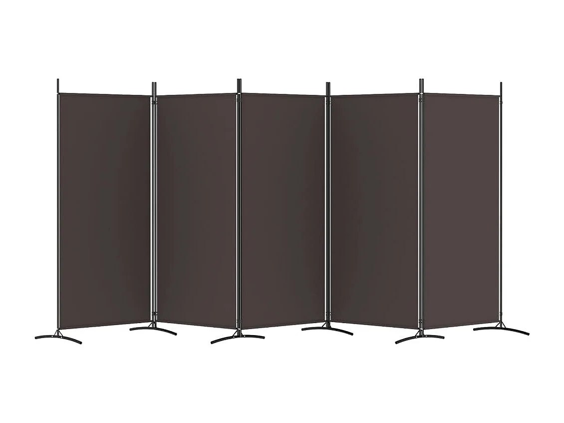Kamerscherm met 5 panelen 433x180 cm stof bruin NL697645