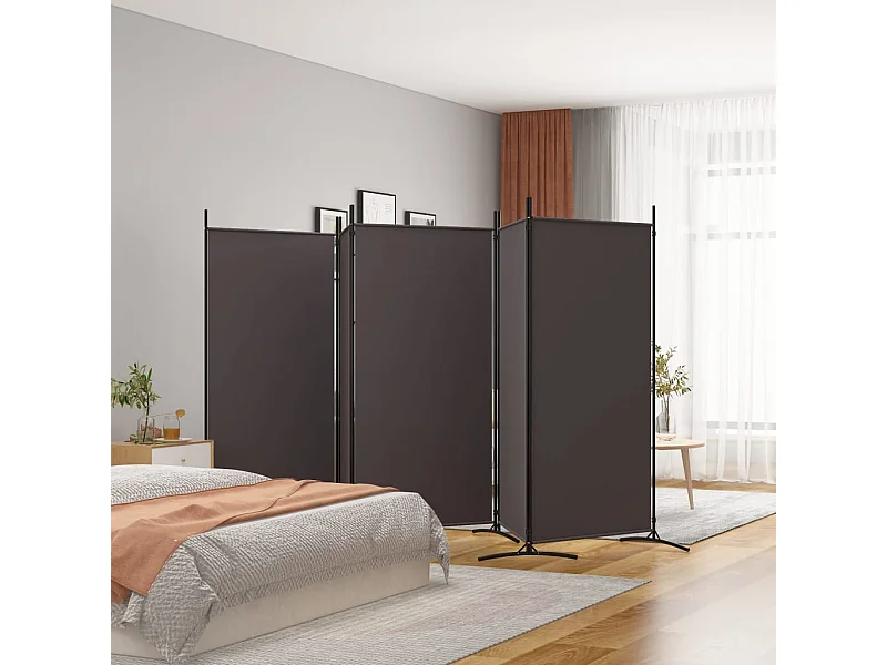 Paravent 5 panneaux Marron 433x180 cm Tissu WVGQ4524