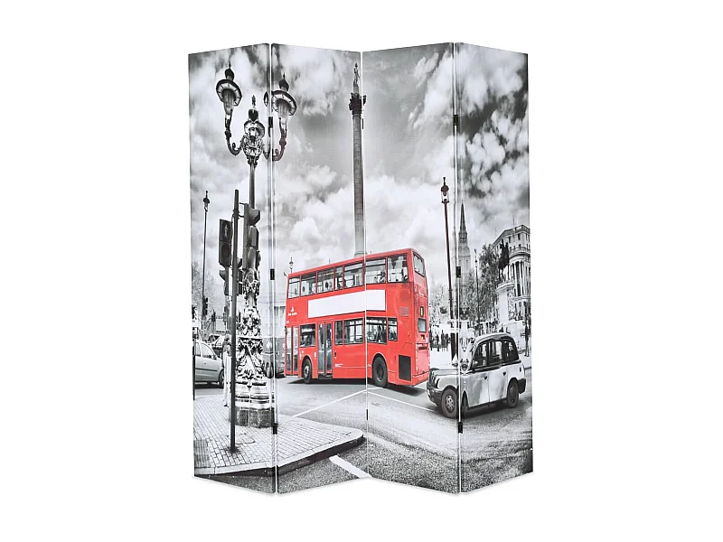 Paravent 160 x 170 cm Bus londonien Noir et blanc WVGQ4709