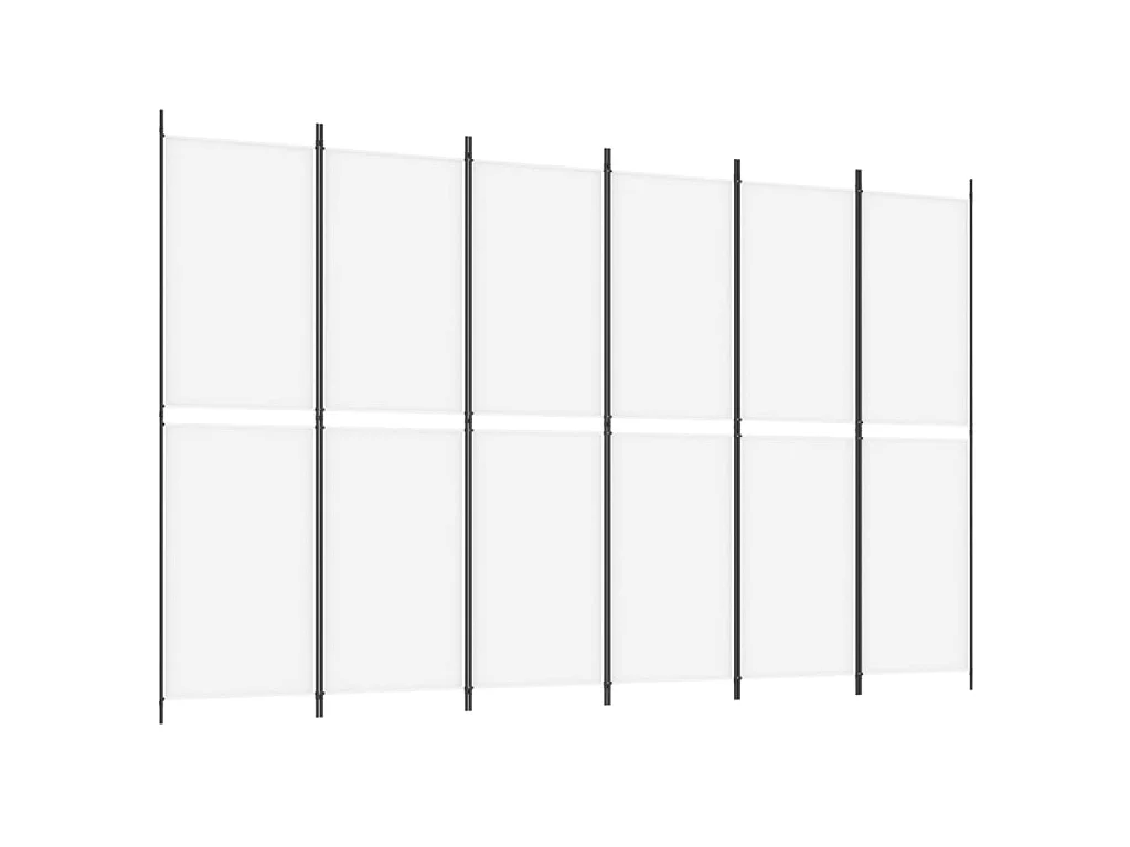 Kamerscherm met 6 panelen 300x200 cm stof wit NL241213