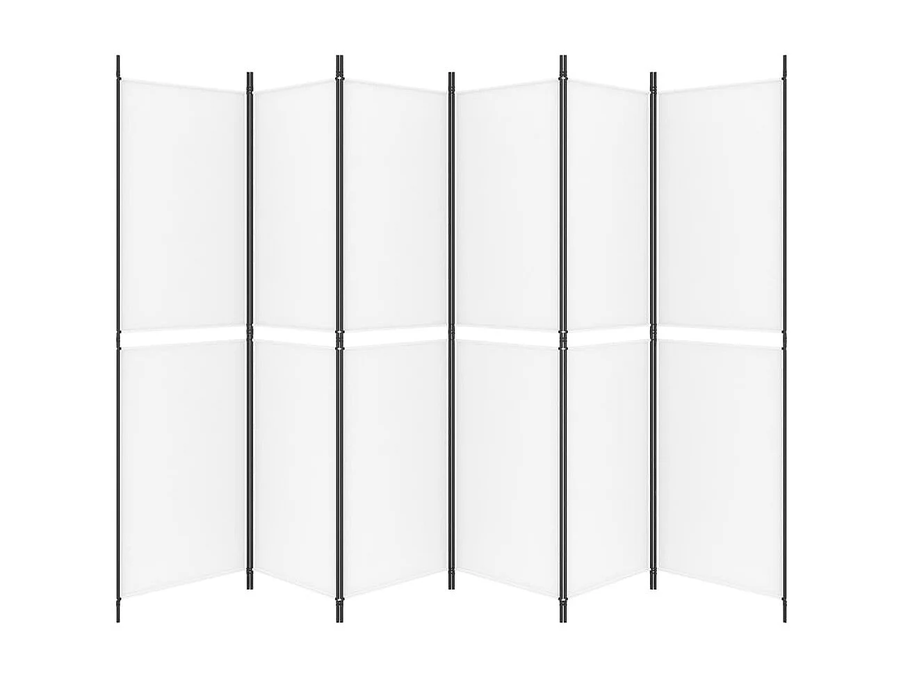 Kamerscherm met 6 panelen 300x200 cm stof wit NL241213