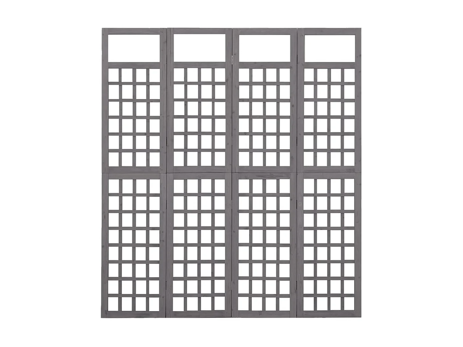 Biombo/Enrejado de 4 paneles madera de abeto gris 161x180 cm ES696070