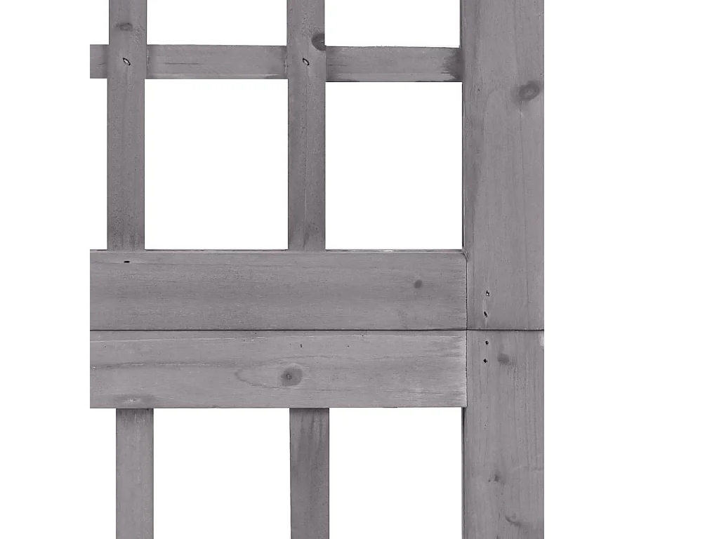 Biombo/Enrejado de 4 paneles madera de abeto gris 161x180 cm ES696070