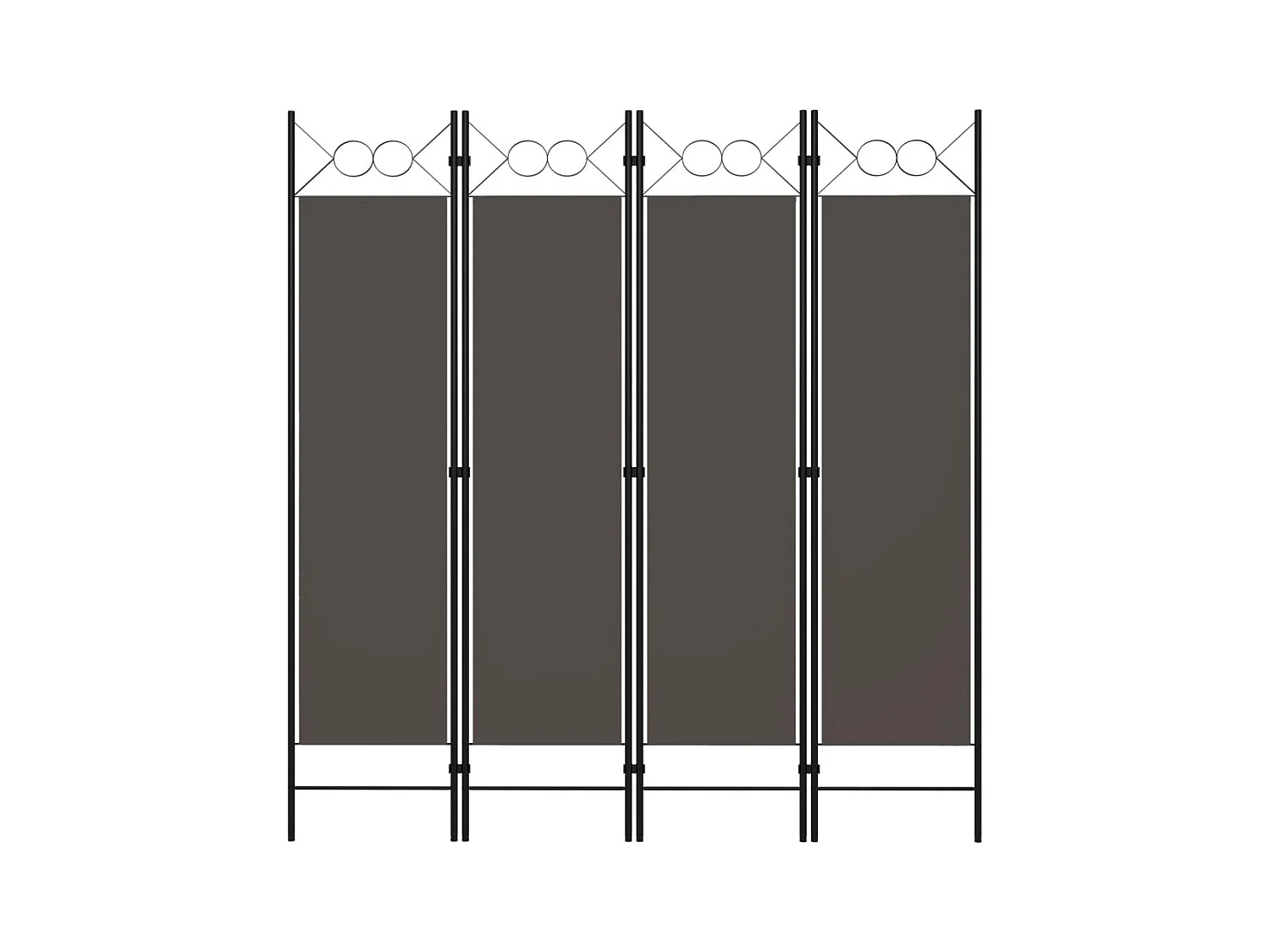 Paravent 4 panneaux Anthracite 160 x 180 cm WVGQ8795