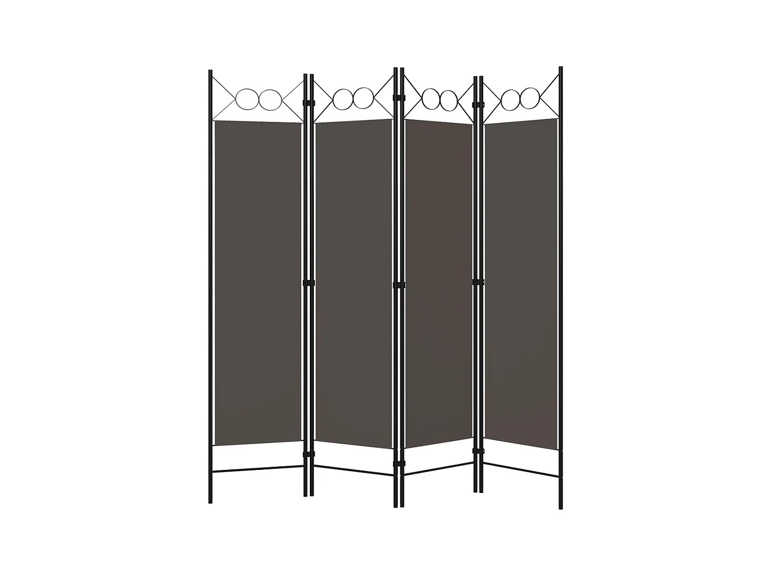 Biombo divisor de 4 paneles gris antracita 160x180 cm ES362529