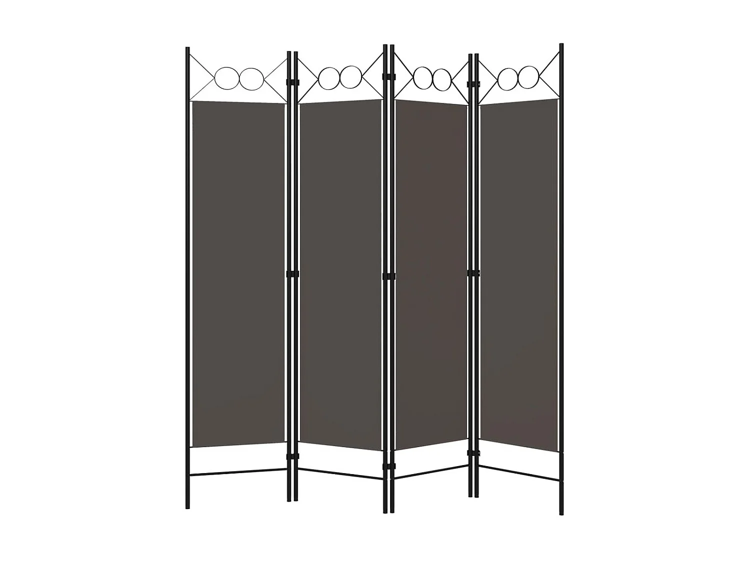 Paravent 4 panneaux Anthracite 160 x 180 cm WVGQ8795