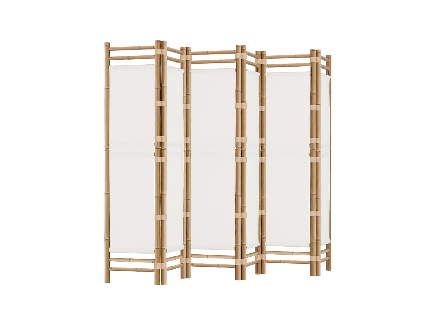 Paravent pliante 6 panneaux 240 cm Bambou et toile WVGQ4091