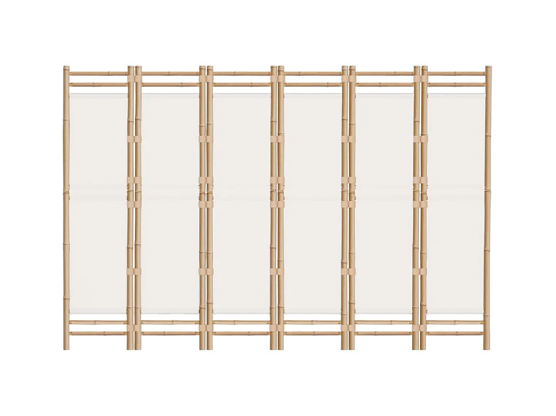 Paravent pliante 6 panneaux 240 cm Bambou et toile WVGQ4091
