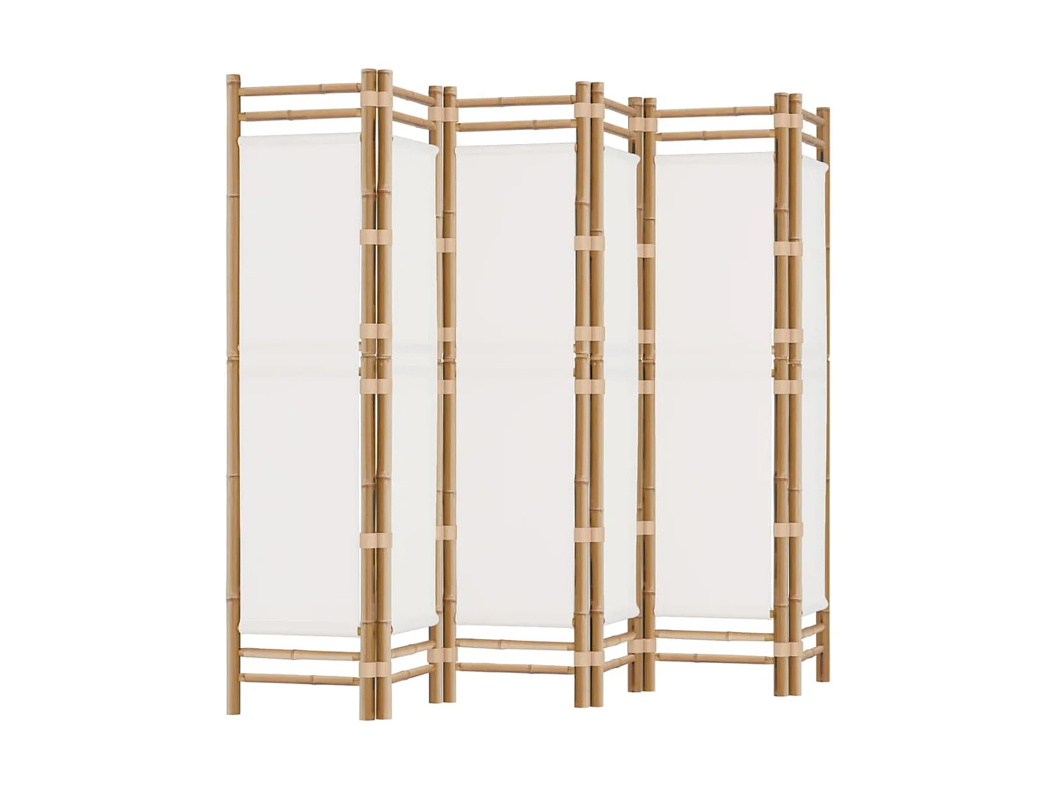 Paravent pliante 6 panneaux 240 cm Bambou et toile WVGQ4091