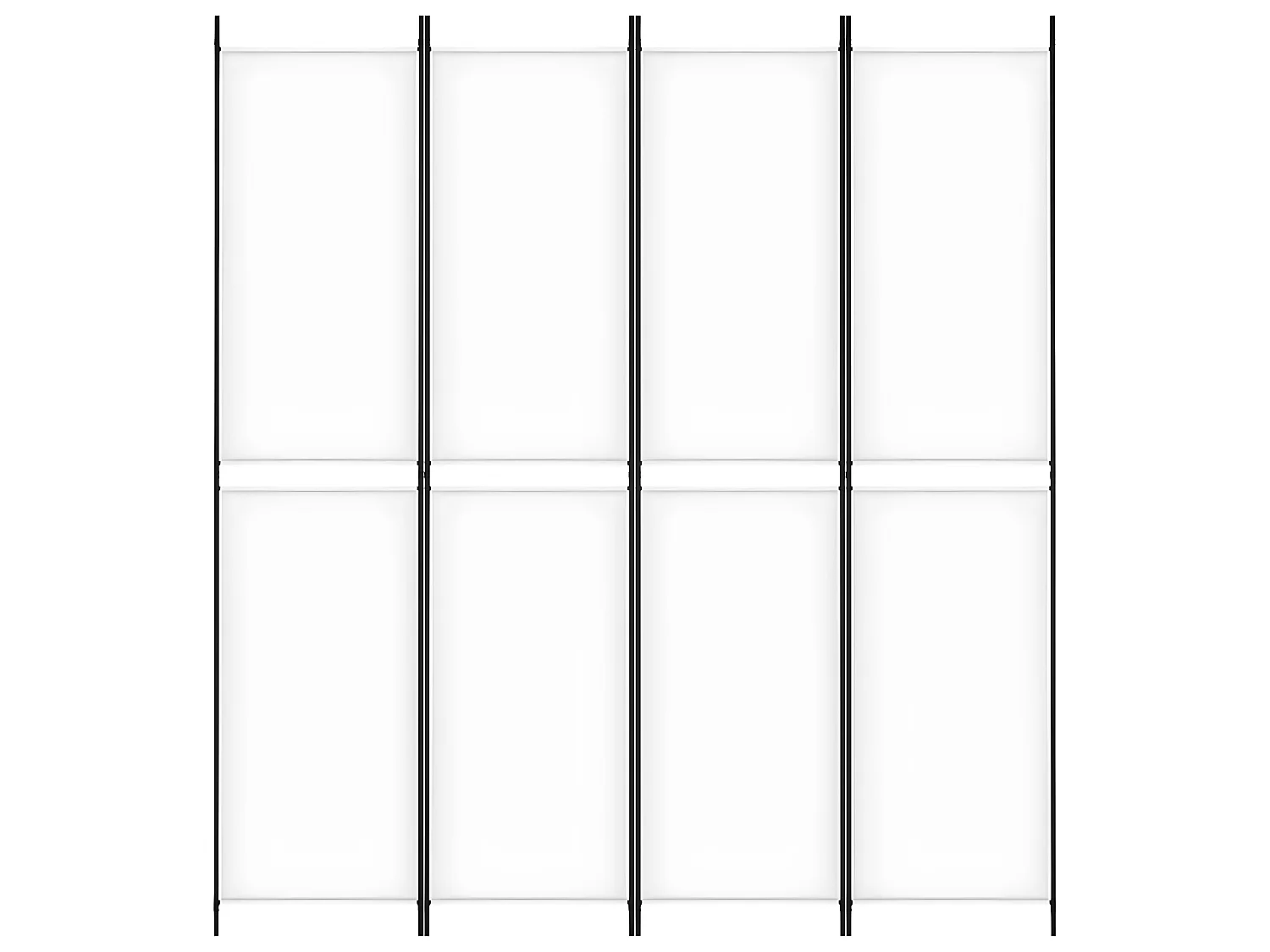 Kamerscherm met 4 panelen 200x220 cm stof wit NL731336