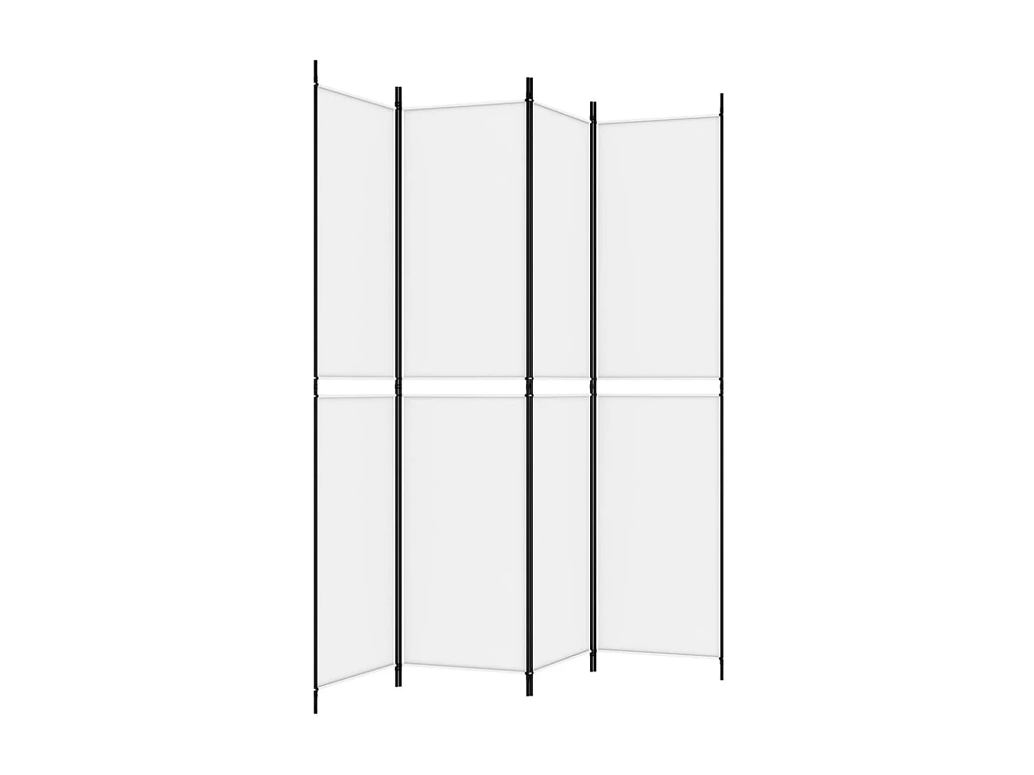 Kamerscherm met 4 panelen 200x220 cm stof wit NL731336
