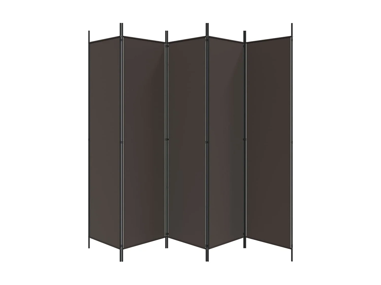 Biombo divisor de 6 paneles de tela marrón 300x200 cm ES106791