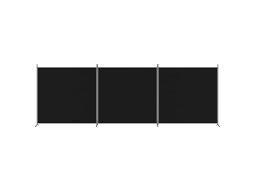 Paravent 3 panneaux Noir 525x180 cm Tissu WVGQ9418
