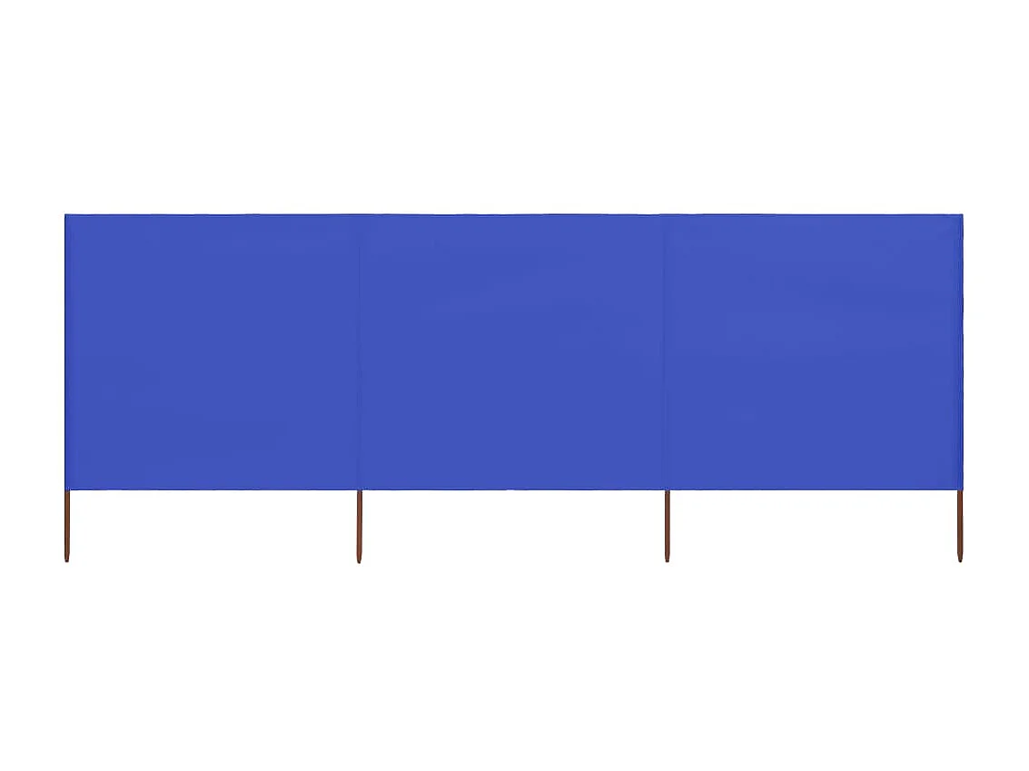 Paravent 3 panneaux Tissu 400 x 80 cm Bleu azuré WVGQ6373