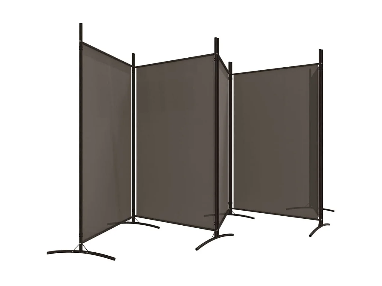 Biombo divisor de 5 paneles de tela gris antracita 433x180 cm ES779876