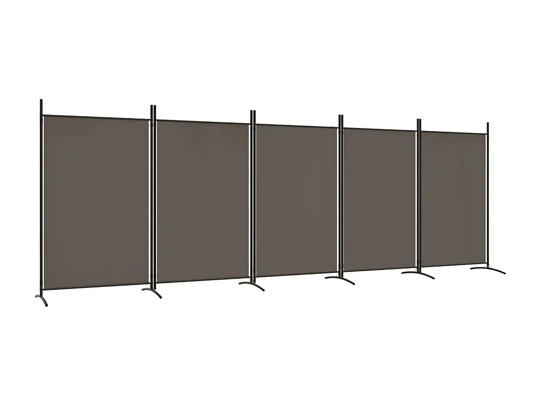 Paravent 5 panneaux Anthracite 433x180 cm Tissu WVGQ1756
