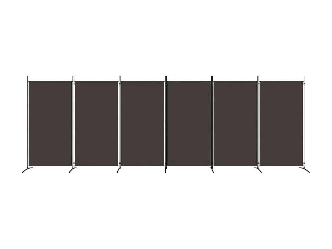 Biombo - Divisória com 6 painéis 520x180 cm tecido castanho PT547690