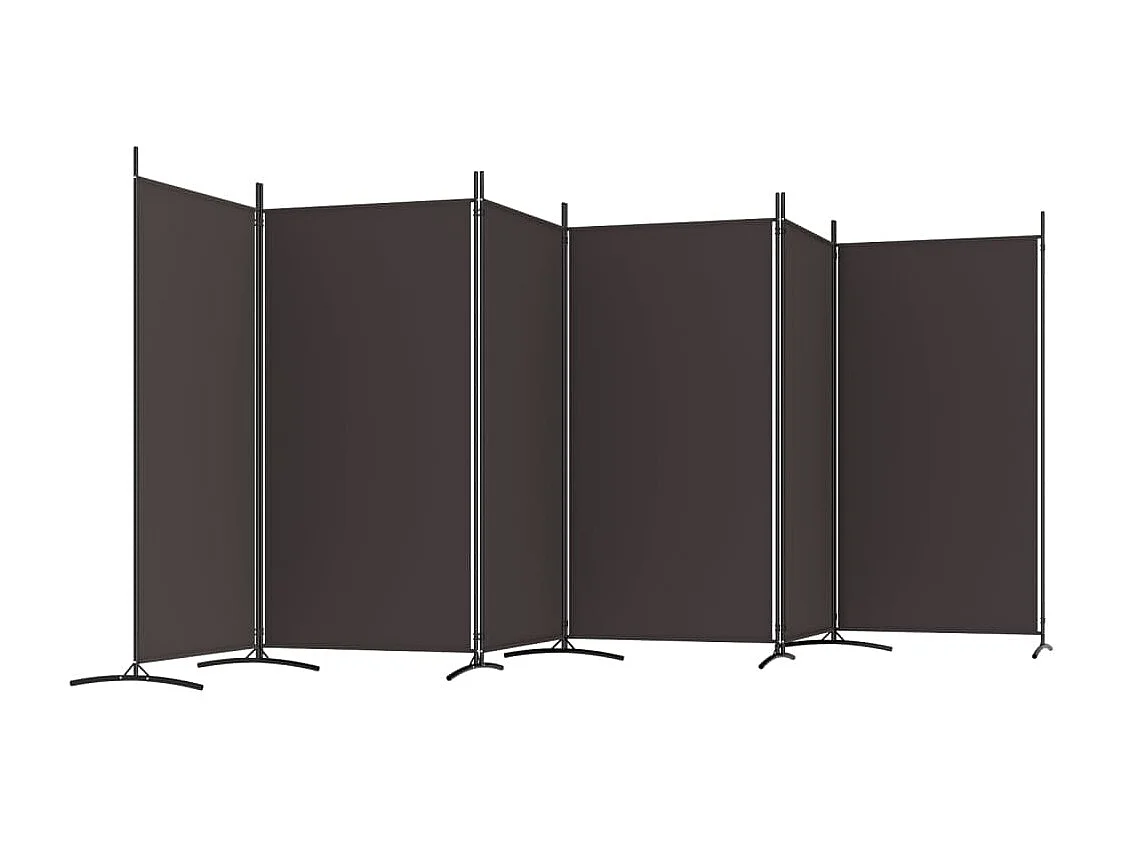 Paravent 6 panneaux Marron 520x180 cm Tissu WVGQ4838