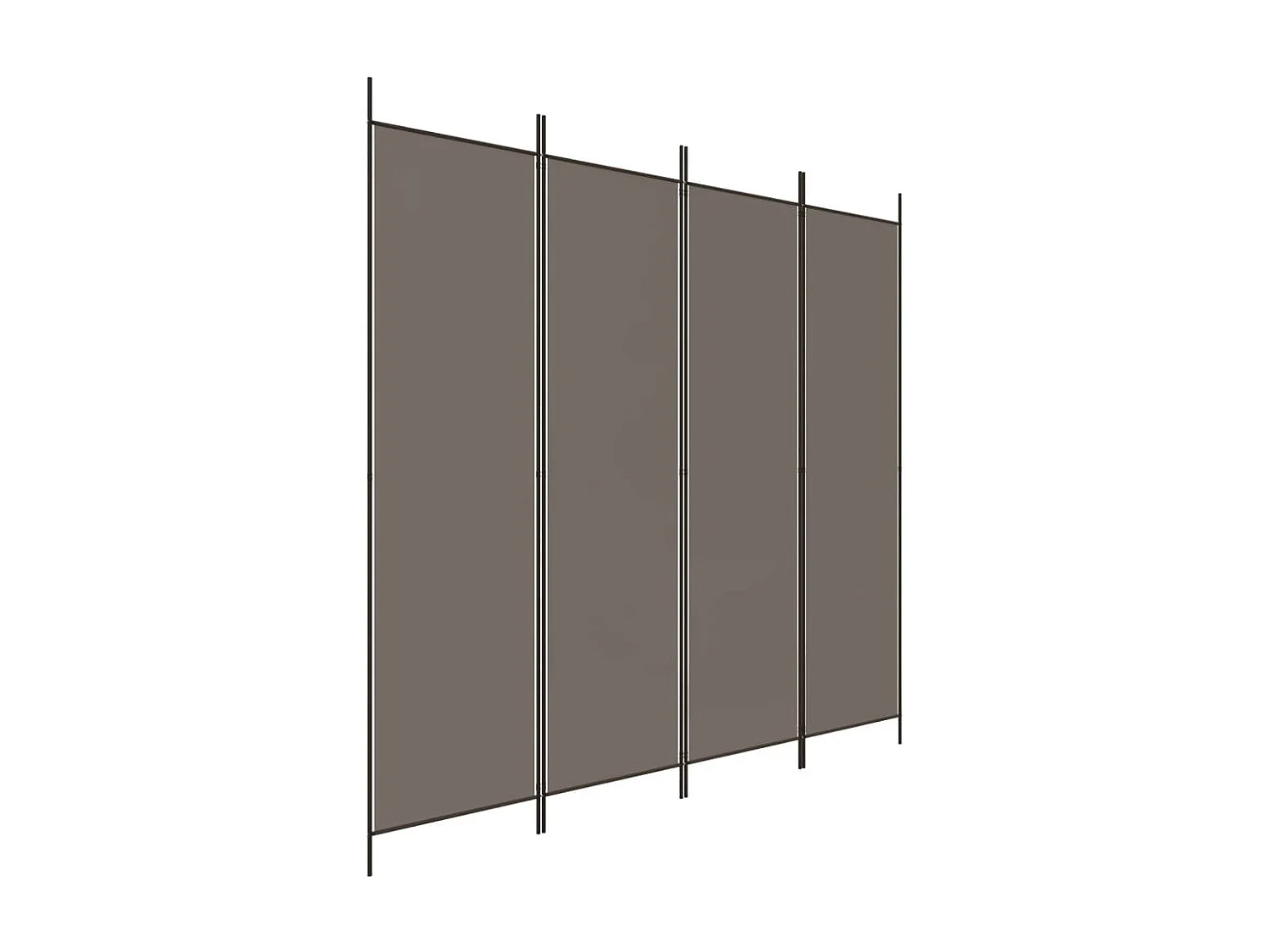 Kamerscherm met 4 panelen 200x200 cm stof antracietkleurig NL930353