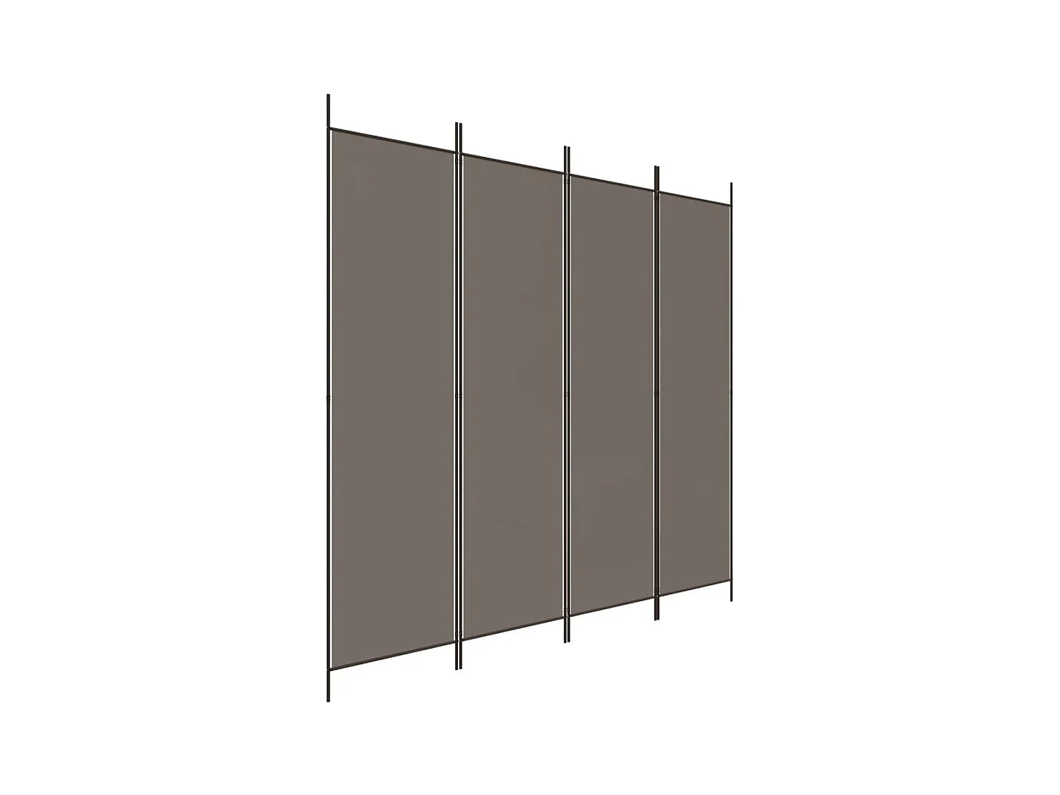 Biombo divisor de 4 paneles de tela gris antracita 200x200 cm ES646564
