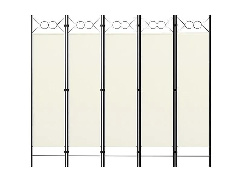 Kamerscherm met 5 panelen 200x180 cm wit NL743770