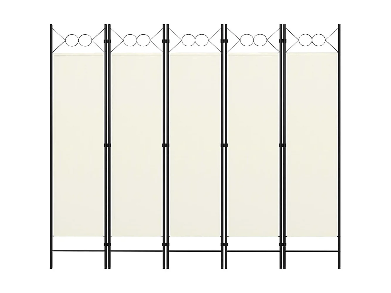 Paravent 5 panneaux Blanc crème 200x180 cm WVGQ7503