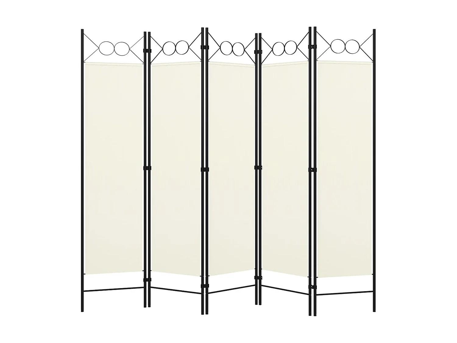 Paravent 5 panneaux Blanc crème 200x180 cm WVGQ7503