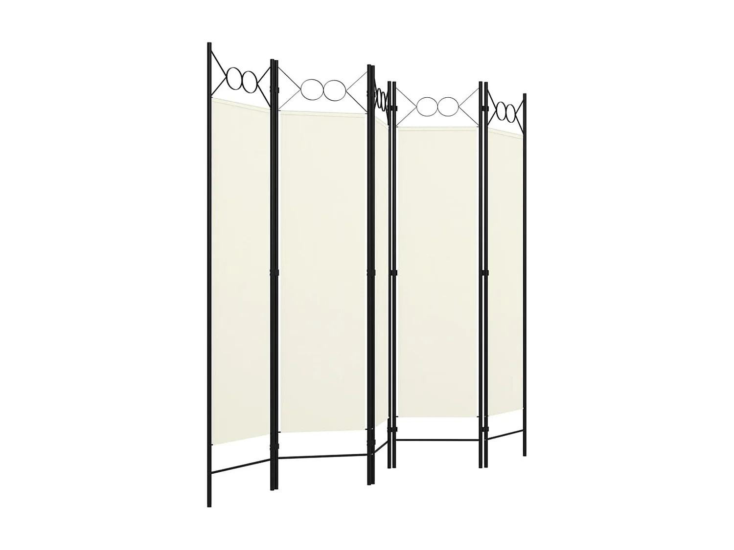 Paravent 5 panneaux Blanc crème 200x180 cm WVGQ7503