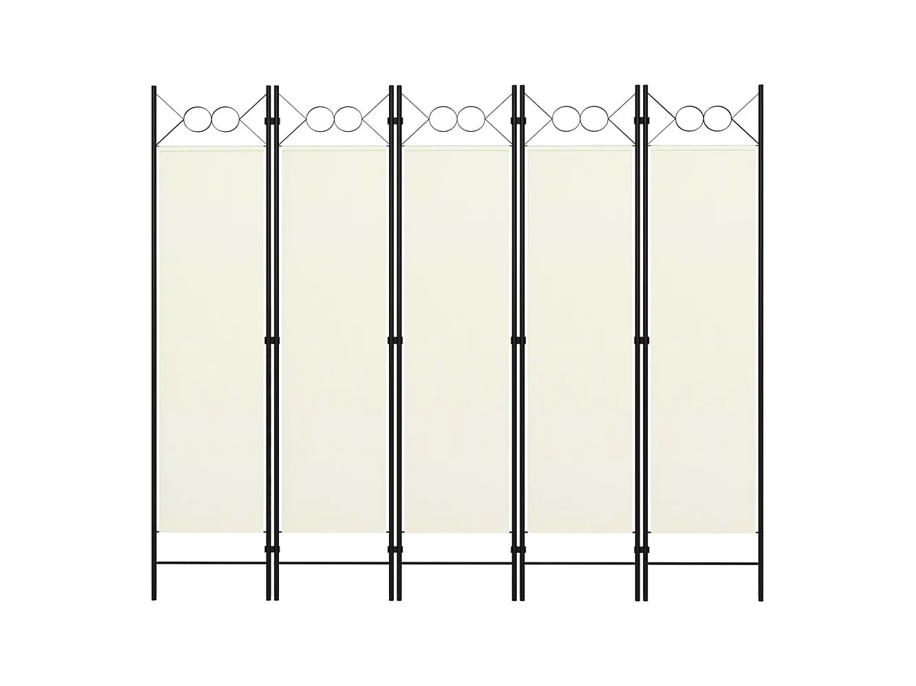 Paravent 5 panneaux Blanc crème 200x180 cm WVGQ7503