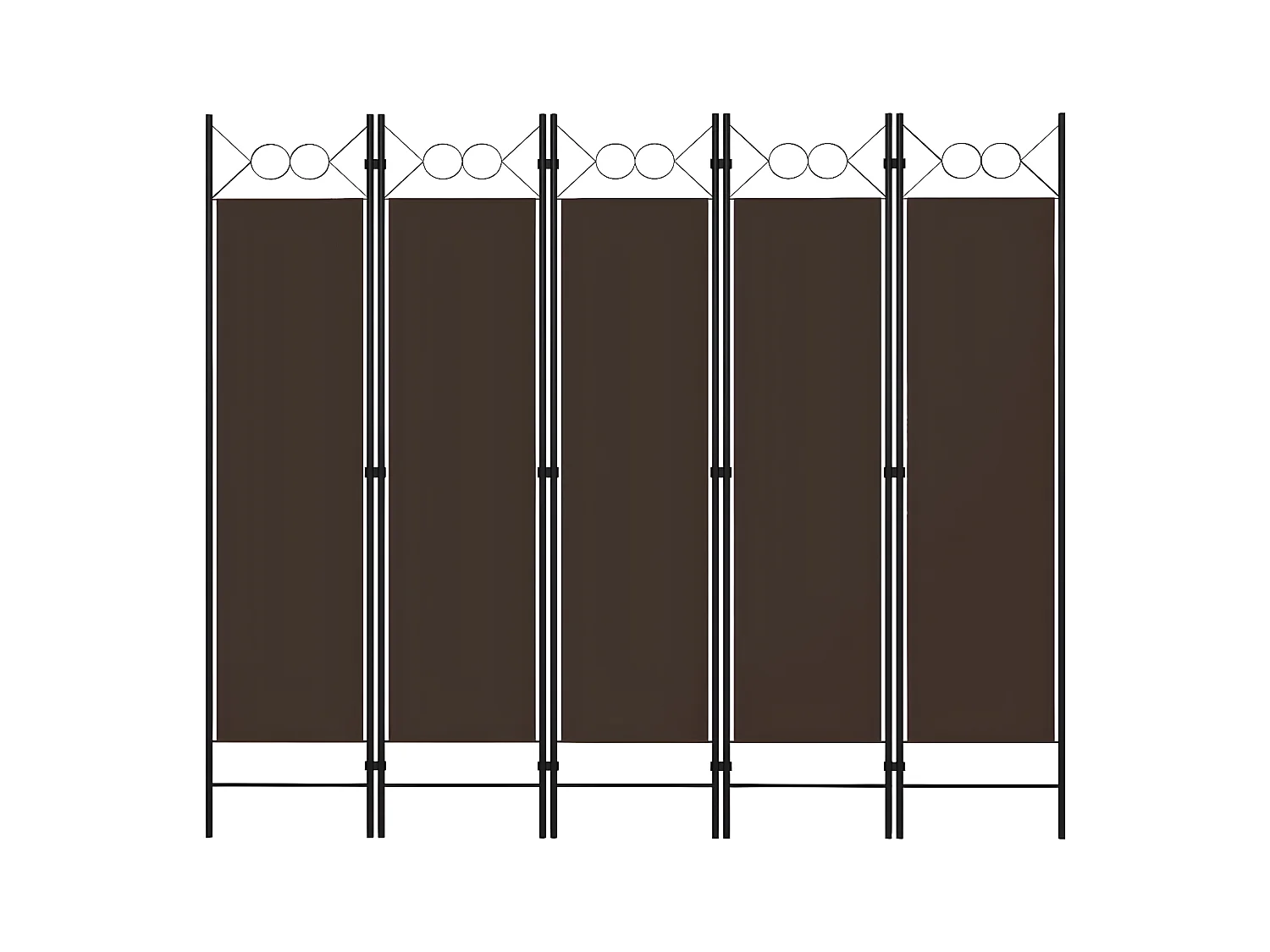 Paravent 5 panneaux Marron 200x180 cm WVGQ4641