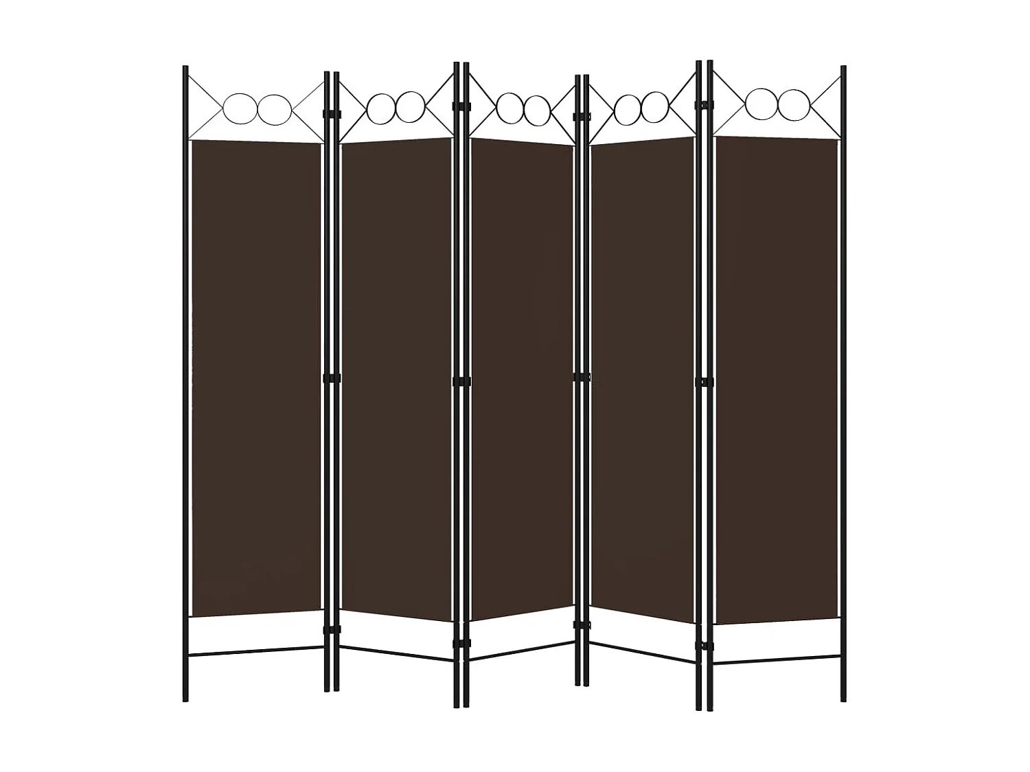 Biombo divisor de 5 paneles marrón 200x180 cm ES148710