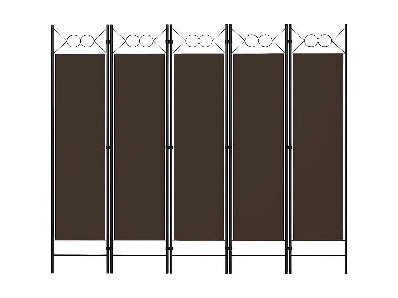 Kamerscherm met 5 panelen 200x180 cm bruin NL674917