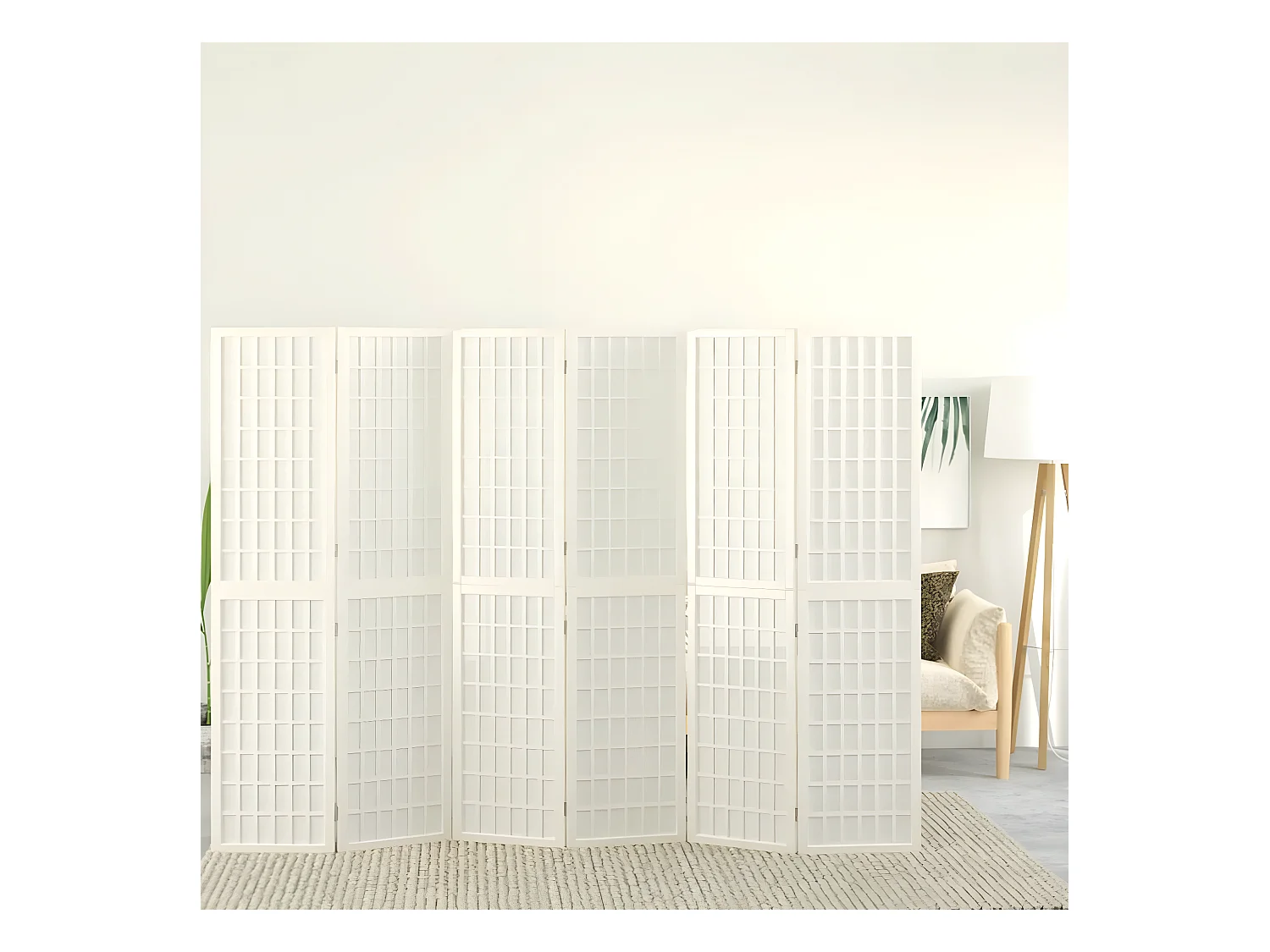Paravent pliable 6 panneaux 240x170 cm Blanc WVGQ8605