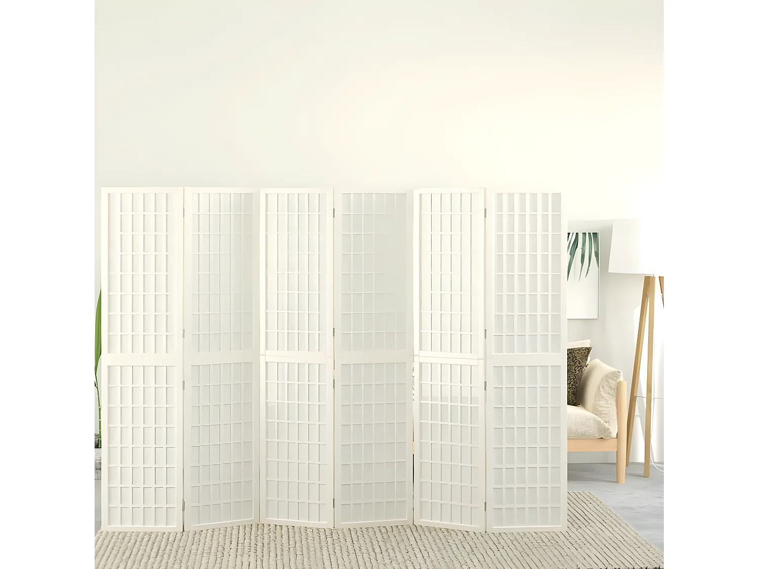 Paravent pliable 6 panneaux 240x170 cm Blanc WVGQ8605