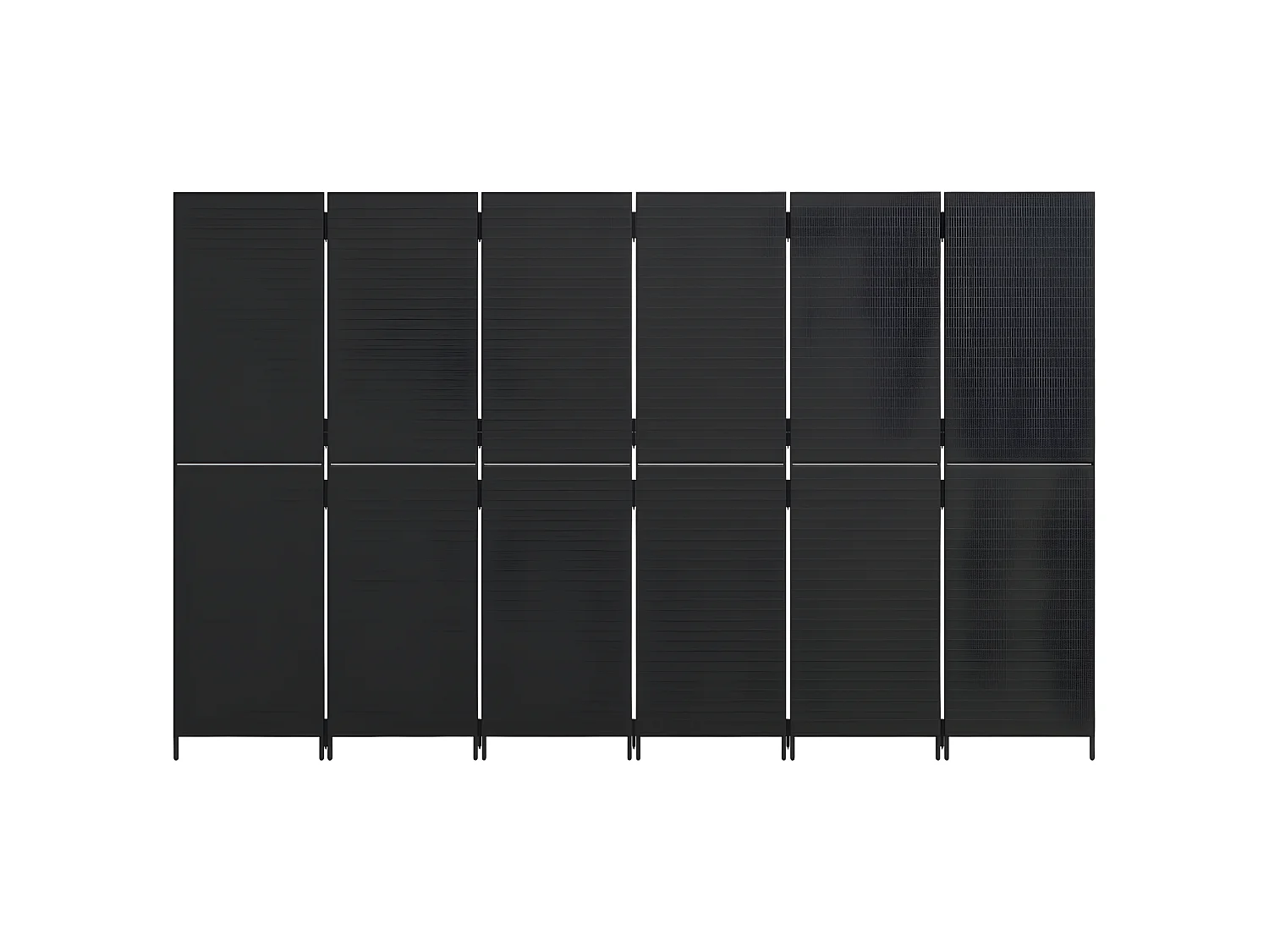 Biombo de 6 paneles ratán sintético negro ES968215
