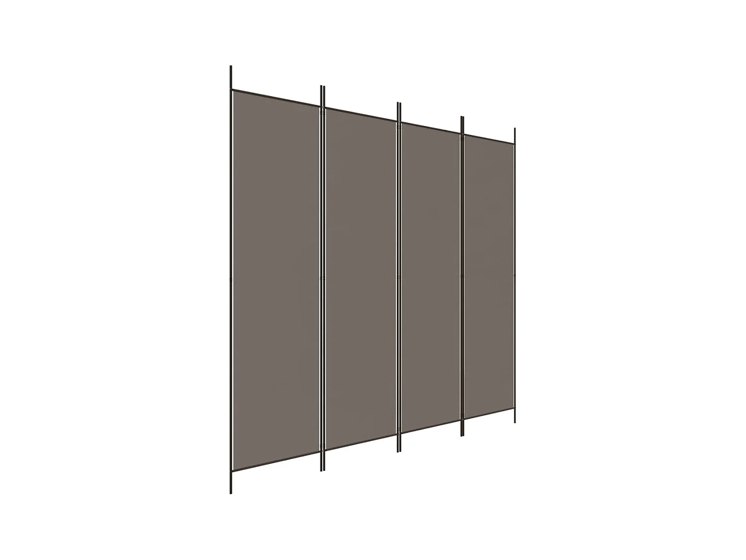 Biombo divisor de 4 paneles de tela gris antracita 200x220 cm ES168850