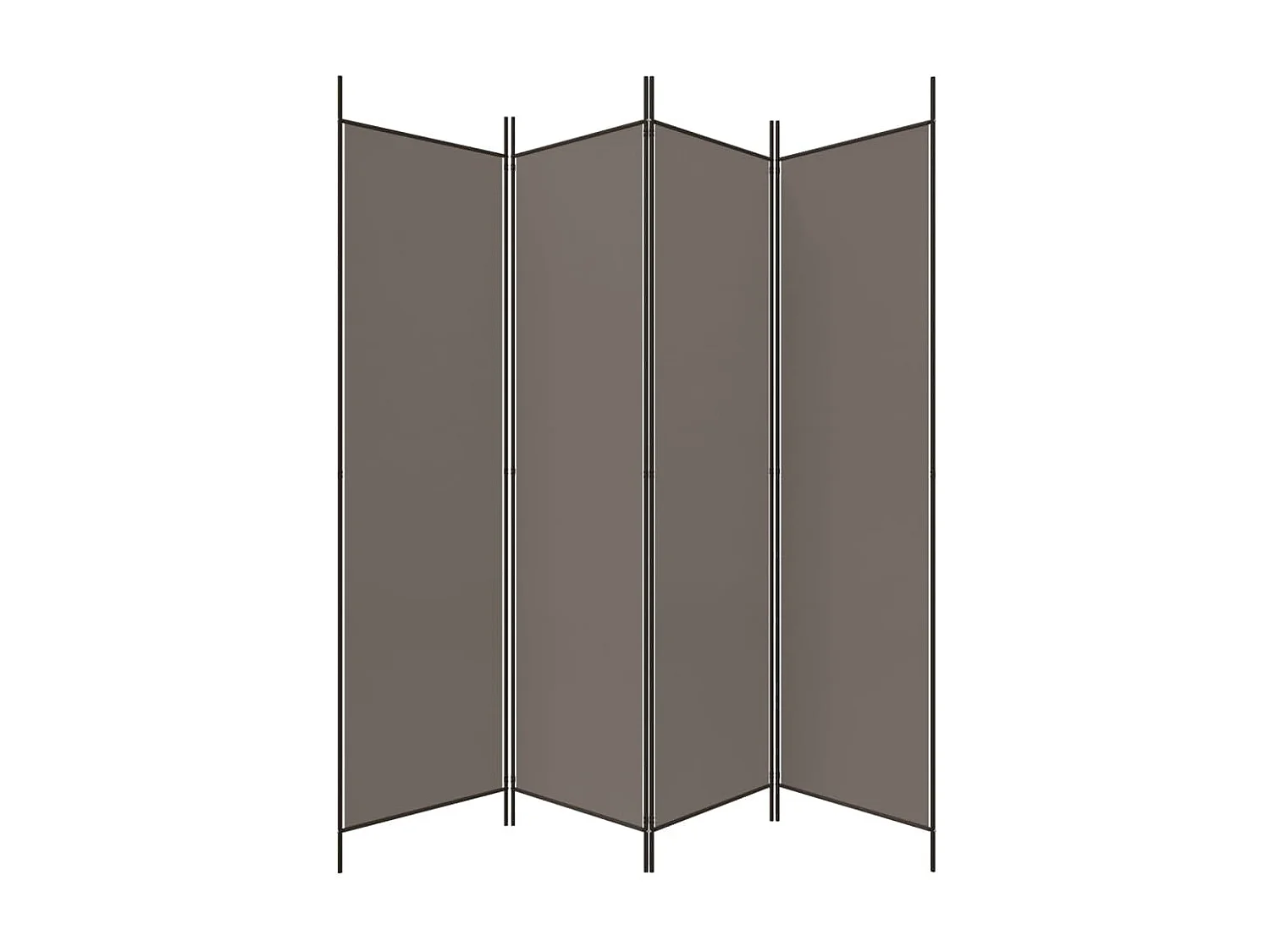 Paravent 4 panneaux Anthracite 200x220 cm Tissu WVGQ5234