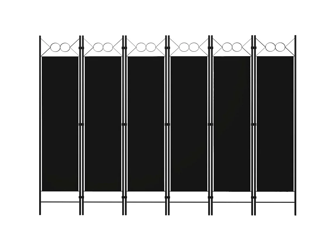 Paravent 6 panneaux Noir 240x180 cm WVGQ5716
