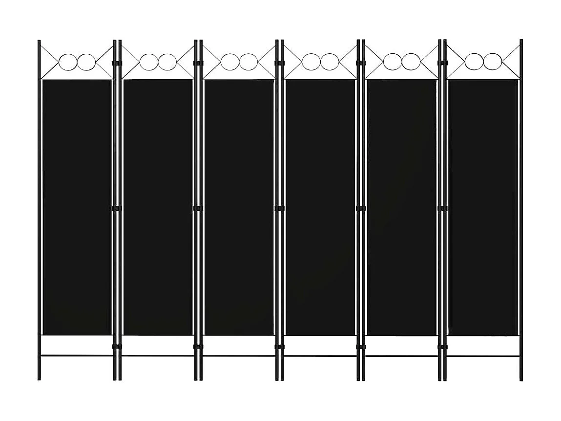 Paravent 6 panneaux Noir 240x180 cm WVGQ5716
