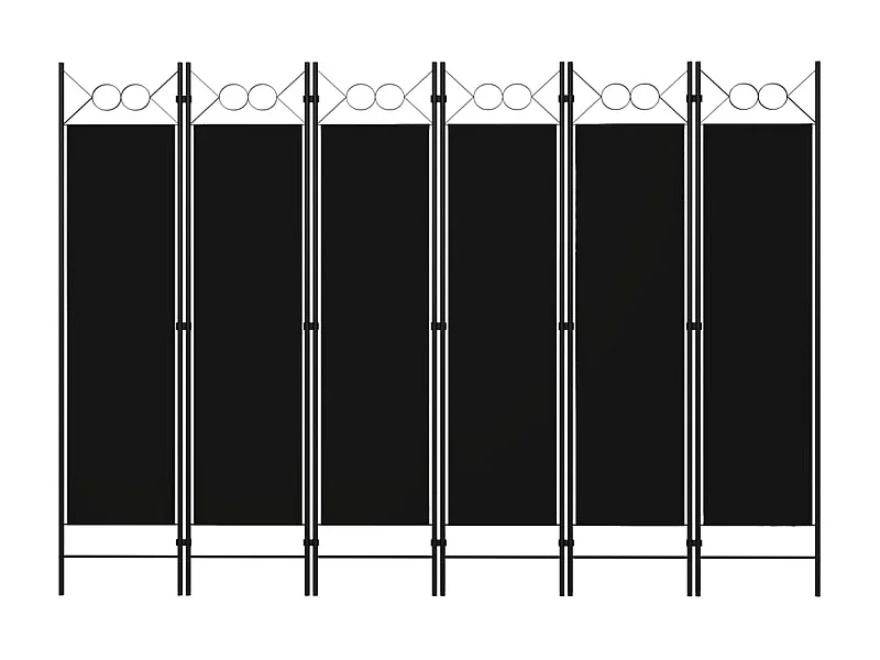Paravent 6 panneaux Noir 240x180 cm WVGQ5716
