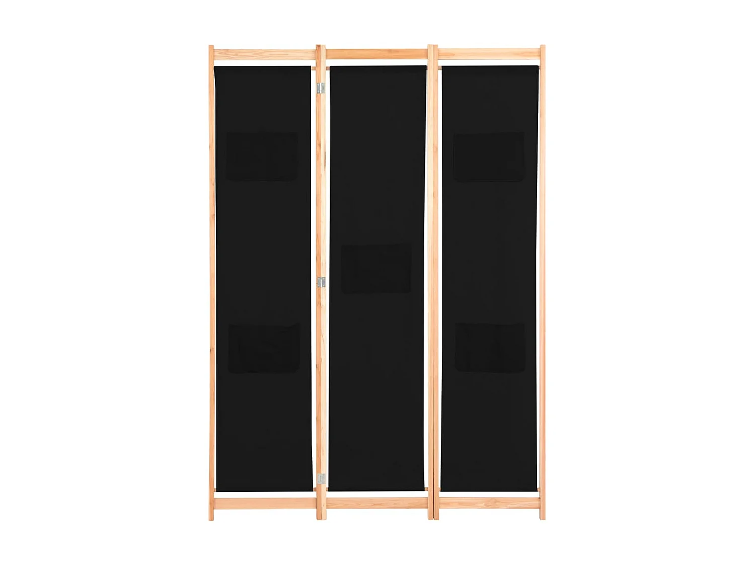 Paravent 3 panneaux Noir 120x170x4 cm Tissu WVGQ7171