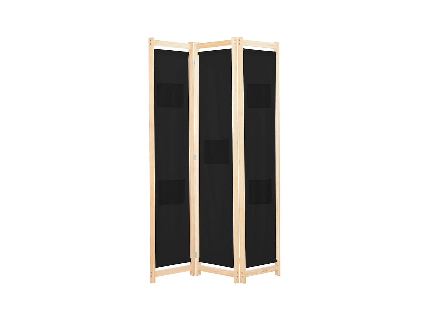 Kamerscherm met 3 panelen 120x170x4 cm stof zwart NL865550