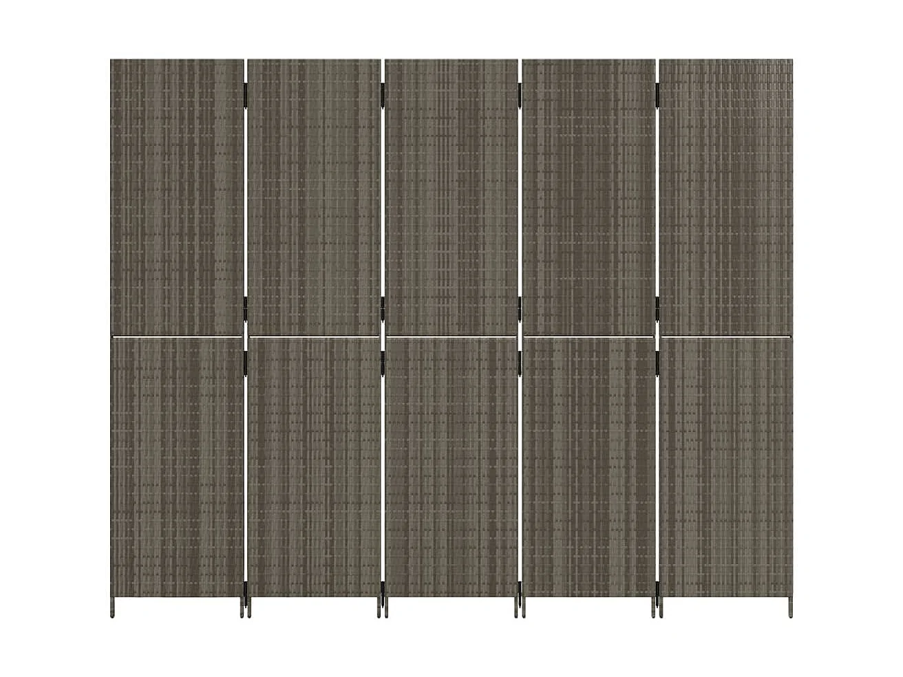 Paravent 5 panneaux gris résine tressée WVGQ2151
