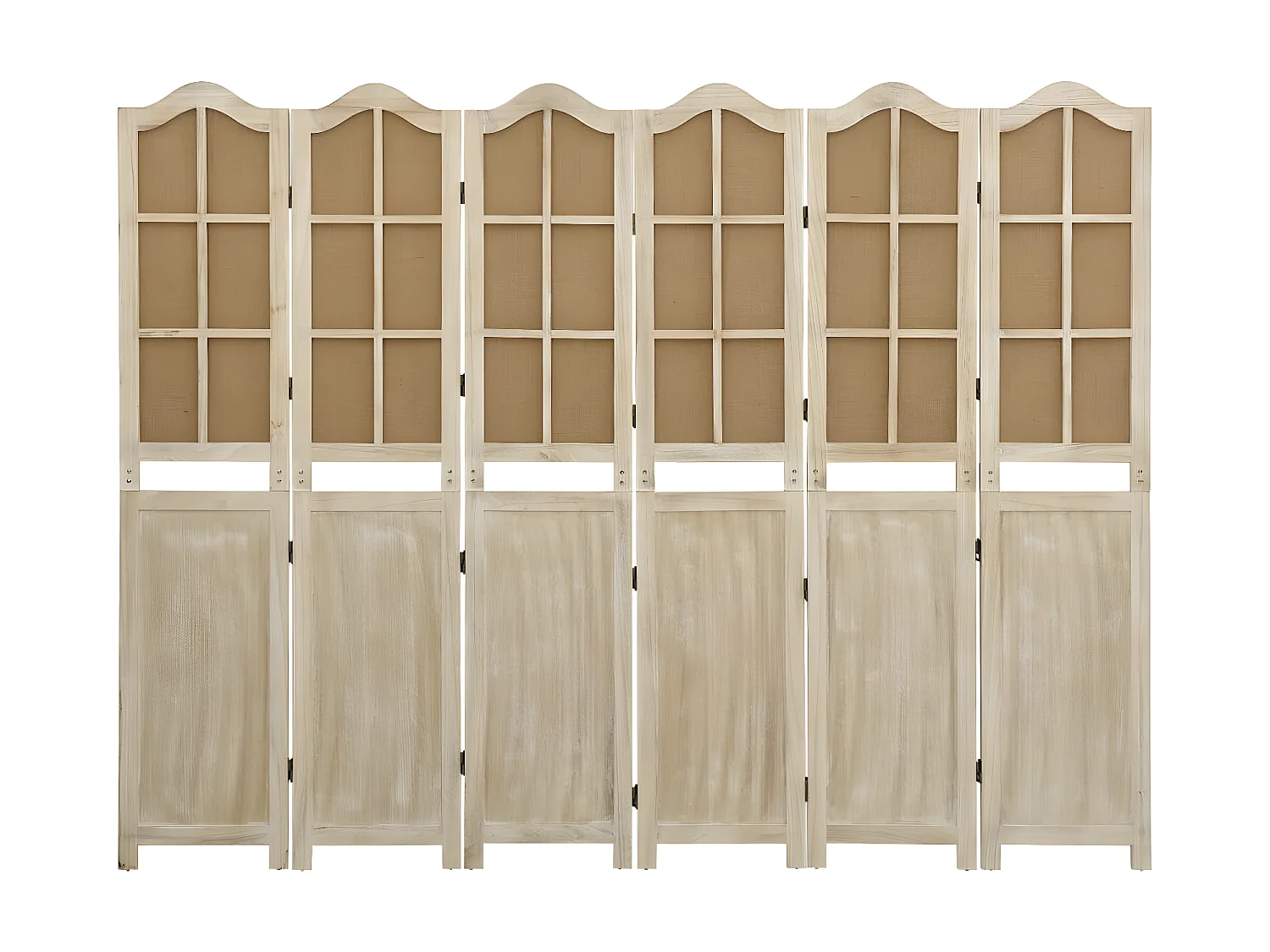 Biombo - Divisória de quarto com 6 painéis 214x165 cm tecido castanho PT951340