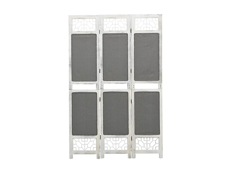 Paravent 3 panneaux Gris 105x165 cm Tissu WVGQ6672
