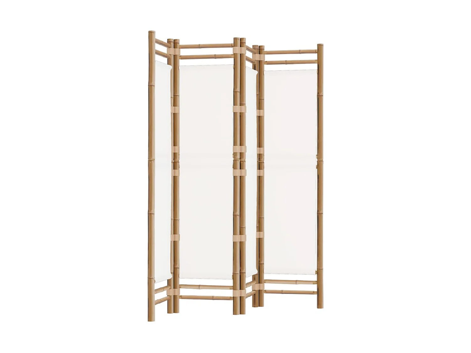Paravent pliante 4 panneaux 160 cm Bambou et toile OPI4872