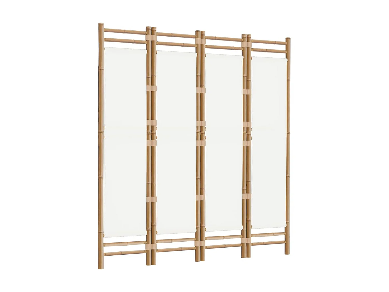 Paravent pliante 4 panneaux 160 cm Bambou et toile OPI4872