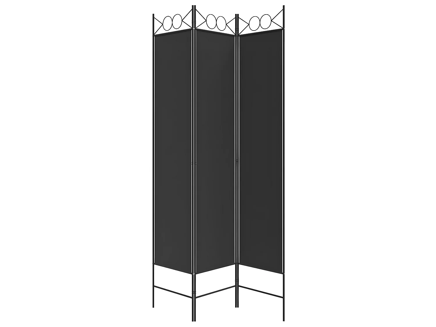 Paravent 3 panneaux Noir 120x200 cm Tissu WVGQ3371
