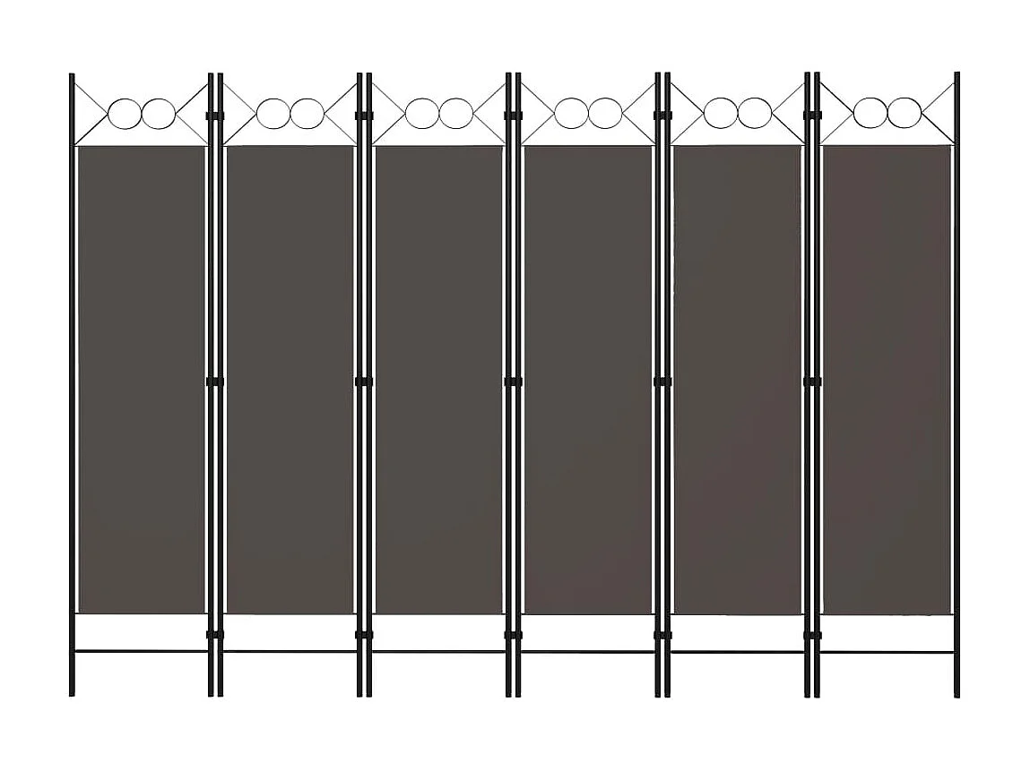 Biombo - Divisória com 6 painéis 240x180 cm antracite PT500417