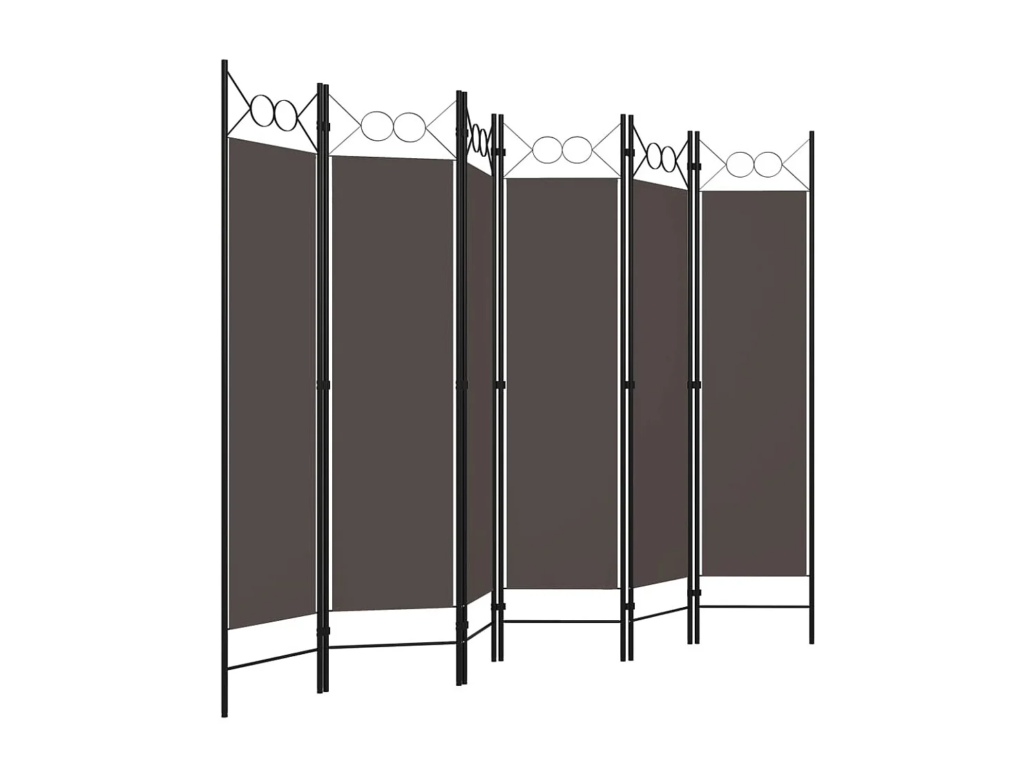 Biombo divisor de 6 paneles gris antracita 240x180 cm ES836330